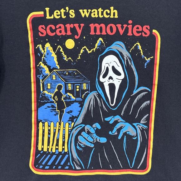 Scream Movie Ghost Face Let's Watch Scary Movies Horror Movie T-Shirt Medium - Picture 2 of 5